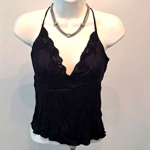 bebe Black Silk Top